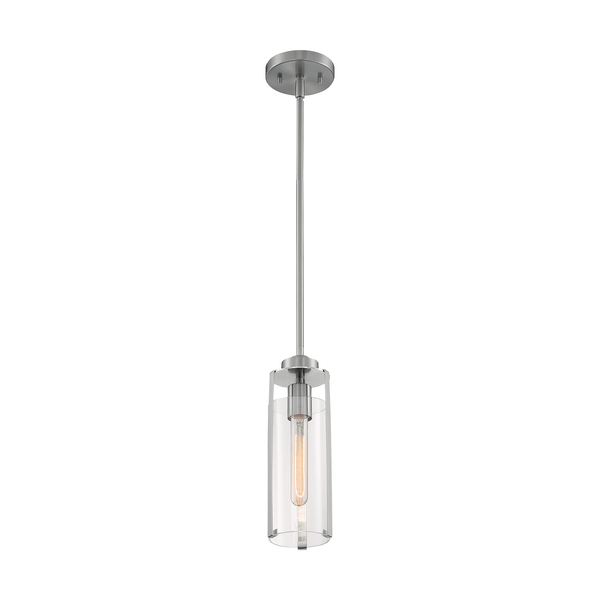 Nuvo Fixture, Pendant, 1-Light, Incandescent, 60W, 120V, T9, Medium Base, Finish: Brushed Nickel 60/7140